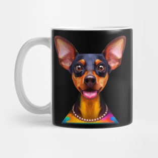 Adorable Miniature Pinscher Portrait Painting Mug